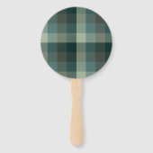 Grüner Gingham-Karo-Karo-Design Fächer (Rückseite)