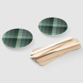 Grüner Gingham-Karo-Karo-Design Fächer (Non-assembled)
