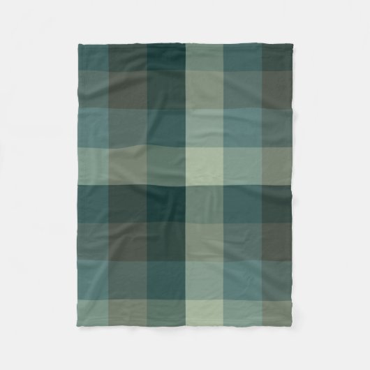 Grüner Gingham-Karo-Karo-Design Fleecedecke (Vorderseite)