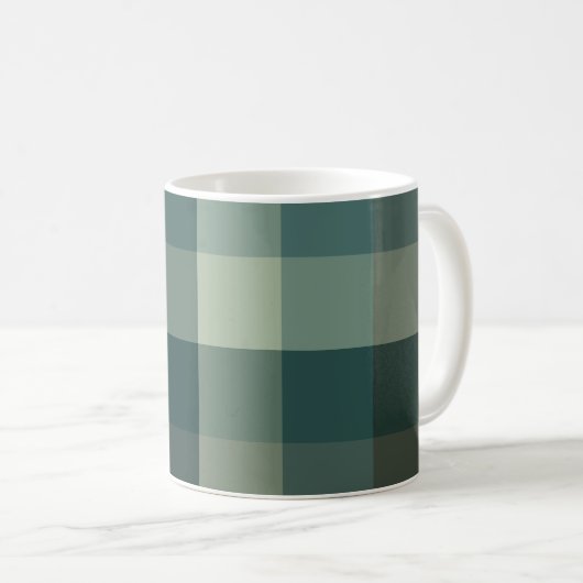 Grüner Gingham-Karo-Karo-Design Kaffeetasse (VorderseiteRechts)