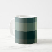 Grüner Gingham-Karo-Karo-Design Kaffeetasse (Vorderseite Links)