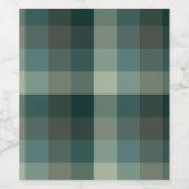Grüner Gingham-Karo-Karo-Design  Weinetikett (Einzelnes Label)