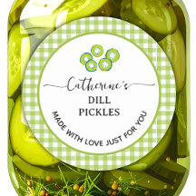 Grüner Gingham-Karostoff Selbstgemachte Dillgurke