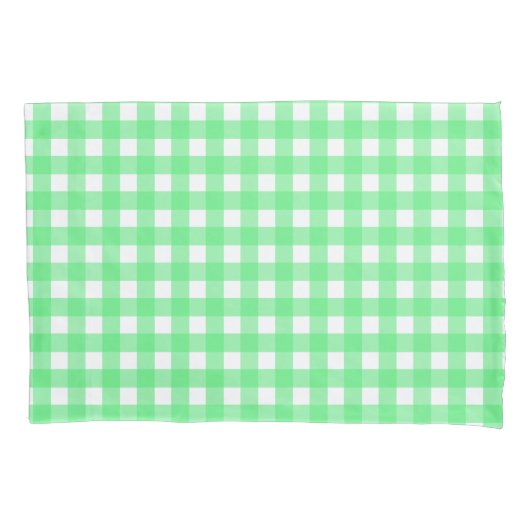 Grüner Gingham Kissenbezug (Vorderseite)