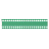 Grüner Gingham  Kurzer Tischläufer (Horizontal)