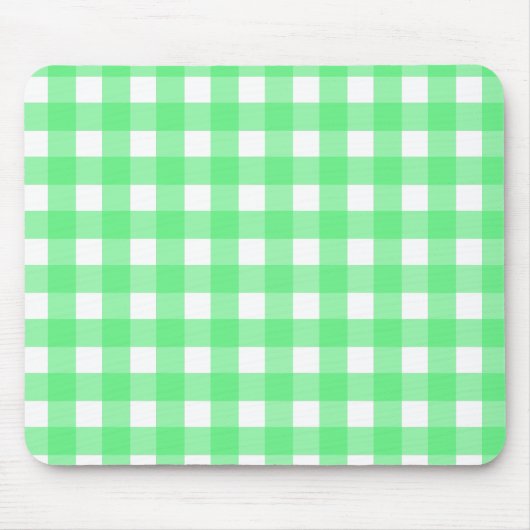 Grüner Gingham Mousepad (Vorne)