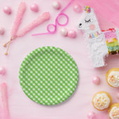 Grüner Gingham Pappteller (Party)