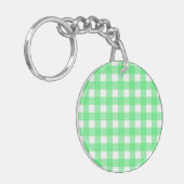 Grüner Gingham Schlüsselanhänger (Vorderseite links)