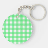 Grüner Gingham Schlüsselanhänger (Rückseite)