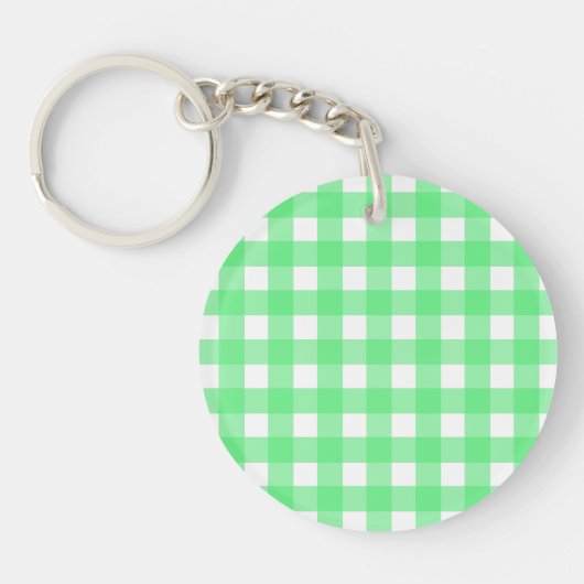 Grüner Gingham Schlüsselanhänger (Vorderseite)