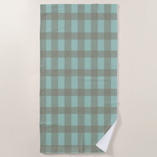 Grüner Gingham Strandtuch (Vorderseite)
