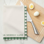 Grüner Gingham Tannenzapfen Weihnachten Geschirrtuch (Viertel Falte)