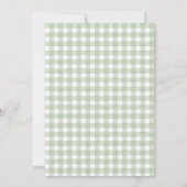 Grüner Gingham-Teddybär-Ballon-Geburtstag Einladung (Rückseite)