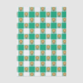 Grüner Gingham und gelbe Sonnenblumen Seidenpapier (Vorderseite)