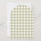 Grüner Gingham Verrückter Gans 1. Geburtstag Einladung (Rückseite)