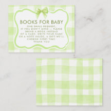 Grüner Gingham-Wellenrahmen-Bogen-Bücher für Baby