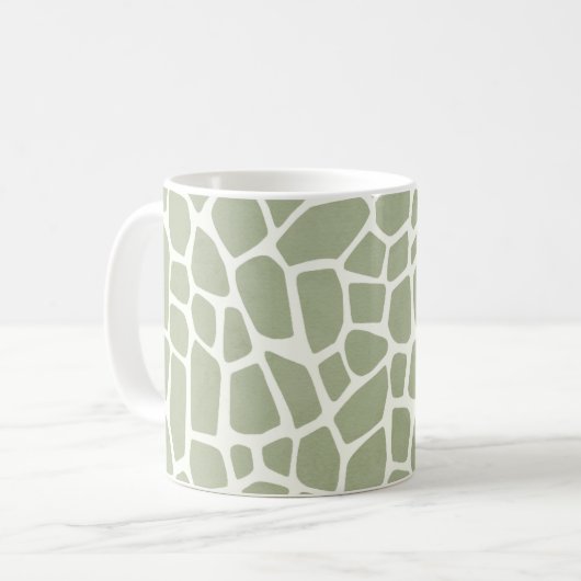 Grüner Giraffenaufdruck Kaffeetasse (Vorderseite Links)