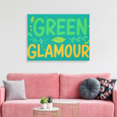 Grüner Glamour Leinwanddruck (Insitu (Wohnzimmer))