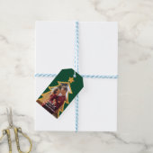 Grüner glänzender Weihnachtsbaum personalisiertes  Geschenkanhänger (Mit Garn)