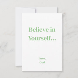 Grüner Glaube an dich selbst. Kleine Grußkarten Mitteilungskarte