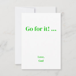 Grüner Glaube Gehe dazu! ... Liebe, Mitteilungskar Mitteilungskarte