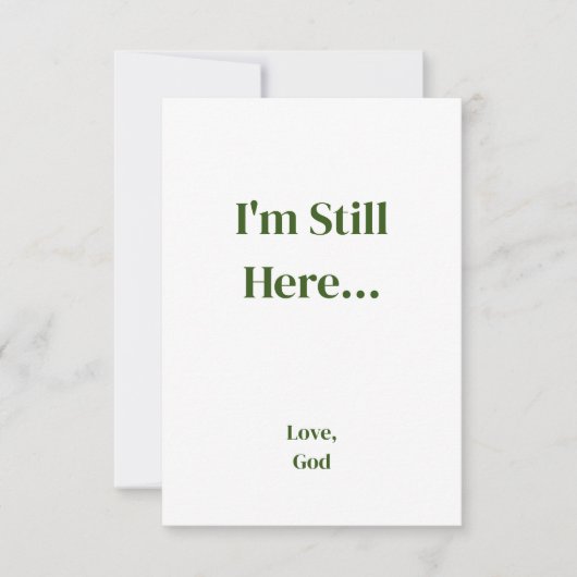 Grüner Glaube, ich bin immer noch hier... Liebe, G Mitteilungskarte (Vorderseite)