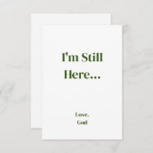 Grüner Glaube, ich bin immer noch hier... Liebe, G Mitteilungskarte (Vorne/Hinten)