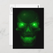Grüner Gleuchtschädel Postkarte (Vorne/Hinten)