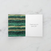 Grüner Glitter Glam Gold Streifen Danke (Innenseite)