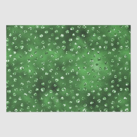 Grüner Glitter Glam Punkte Muster Seidenpapier (Vorderseite)