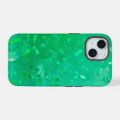 Grüner Glitter iPhone 15 Hülle (Rückseite (Horizontal))