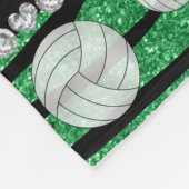 Grüner Glitter Namenszebra stripes Volleyball Fleecedecke (Ecke)