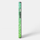 Grüner Glitter-Sparkle-Monogramm iPhone Hülle (Linke Seite)
