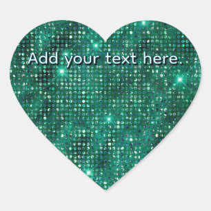 Grüner Glitter-Sticker mit eigenem Text Herz Herz-Aufkleber