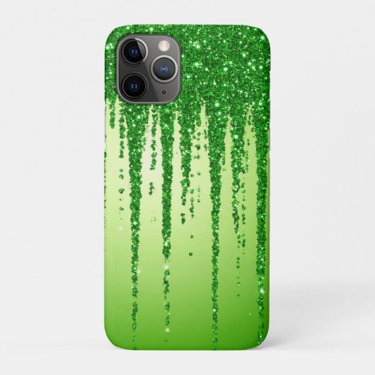 Grüner Glitter-Tropfen mit funkelndem Bokeh-Design Case-Mate iPhone Hülle (Rückseite)