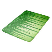 Grüner Glitter-Tropfenhintergrund mit Funkeln Badematte (Schrägansicht)