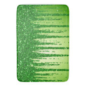 Grüner Glitter-Tropfenhintergrund mit Funkeln Badematte (Vorderseite Vertikal)