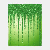 Grüner Glitter-Tropfenhintergrund mit Funkeln Fleecedecke (Vorderseite)
