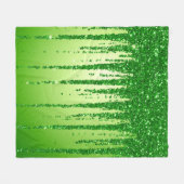 Grüner Glitter-Tropfenhintergrund mit Funkeln Fleecedecke (Vorderseite (Horizontal))