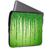 Grüner Glitter-Tropfenhintergrund mit Funkeln Laptopschutzhülle (Vorne Rechts)