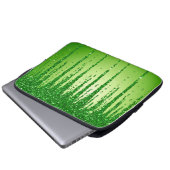 Grüner Glitter-Tropfenhintergrund mit Funkeln Laptopschutzhülle (Vorne Knopf)