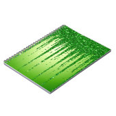 Grüner Glitter-Tropfenhintergrund mit Funkeln Notizblock (Linke Seite)