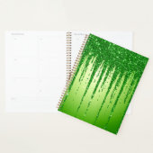 Grüner Glitter-Tropfenhintergrund mit Funkeln Planer (Anzeige)