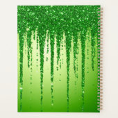 Grüner Glitter-Tropfenhintergrund mit Funkeln Planer (Rückseite)