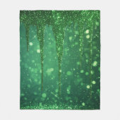 Grüner Glitter-Tropfenhintergrund mit funkelndem B Fleecedecke (Vorderseite)