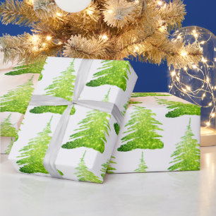 Grüner Glitter-Weihnachtsbaum-Verpackungspapier Geschenkpapier