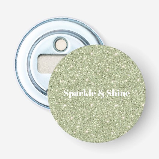 Grüner Glitterfunkel Flaschenöffner (Vorderseite)