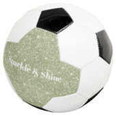 Grüner Glitterfunkel Fußball (Dreiviertel)