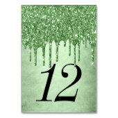 Grüner Glitzer abtropfen | Neo-Mint-Imitate Tischnummer (Rückseite)