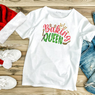 Grüner Glitzer Backen Königin Personalisiert Blend T-Shirt